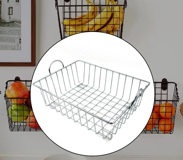 2743 SS Square Basket Stand used for holding fruits as a decorative and using purposes in all kinds of official and household places etc.