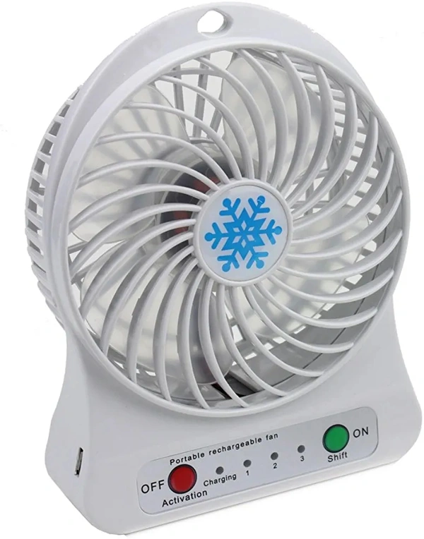 Portable Mini USB Fan 3-Level Speed Adjustable Electric Cooling Desktop Fan with Rechargeable Battery