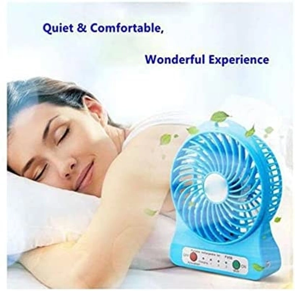 Portable Mini USB Fan 3-Level Speed Adjustable Electric Cooling Desktop Fan with Rechargeable Battery