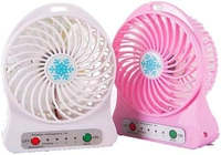 Portable Mini USB Fan 3-Level Speed Adjustable Electric Cooling Desktop Fan with Rechargeable Battery