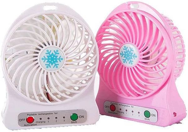Portable Mini USB Fan 3-Level Speed Adjustable Electric Cooling Desktop Fan with Rechargeable Battery