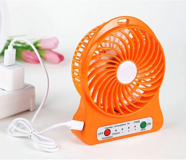 Portable Mini USB Fan 3-Level Speed Adjustable Electric Cooling Desktop Fan with Rechargeable Battery