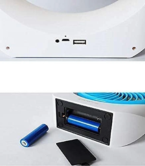 Rechargeable Fan with 3 Speeds and LED Light feature Quiet Operation Portable USB desk Table Fan for Camping Traveling Home Kitchen Office Outdoor