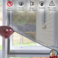 Window Mosquito Net Stitched with Nylon Closure, Fibreglass Insect Net, Self Adhesive