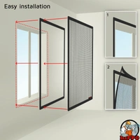 Window Mosquito Net Stitched with Nylon Closure, Fibreglass Insect Net, Self Adhesive