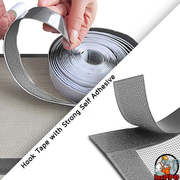 Window Mosquito Net Stitched with Nylon Closure, Fibreglass Insect Net, Self Adhesive