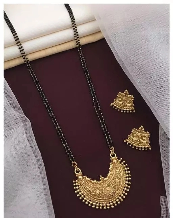 Love Heart Rose Gold-Plated Brass Mangalsutra Design look For women Party Wear