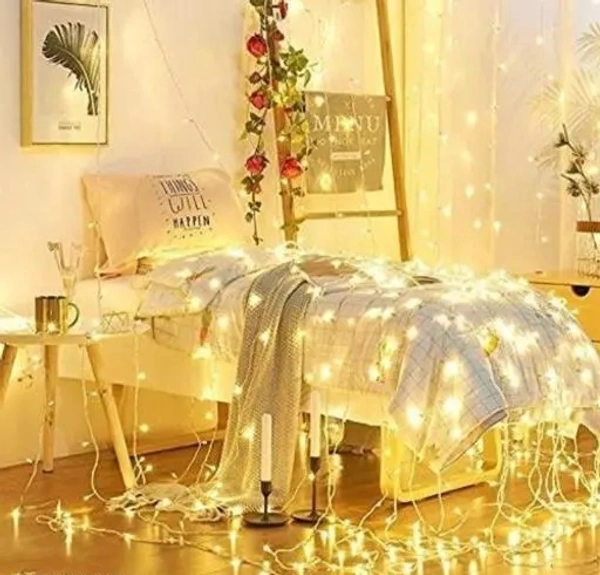 Fancy Rice Lights 42 LED 12 Meter power pixel Led Rice Light for Decoration Rice Light and String Light for Diwali Christmas Indoor Outdoor Decoration Bedroom Wedding Birthday Party Patio, 12 meter (Warm White Pack of 1)