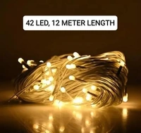 Fancy Rice Lights 42 LED 12 Meter power pixel Led Rice Light for Decoration Rice Light and String Light for Diwali Christmas Indoor Outdoor Decoration Bedroom Wedding Birthday Party Patio, 12 meter (Warm White Pack of 1)