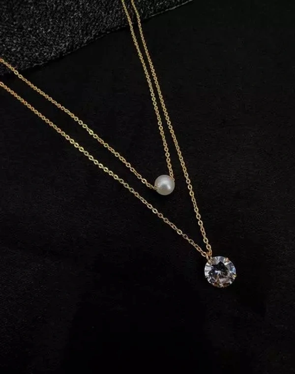 Fancy american diamond necklace and chain for girl