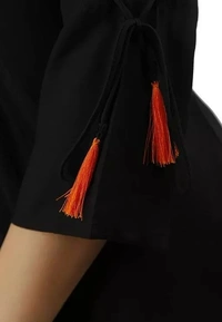 Rayon Designer Black Emb Tops & Tunics For WomensGirls