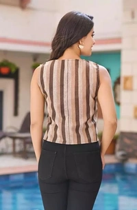 Rennede designed Cotton Sleeveless Tops For Women - S