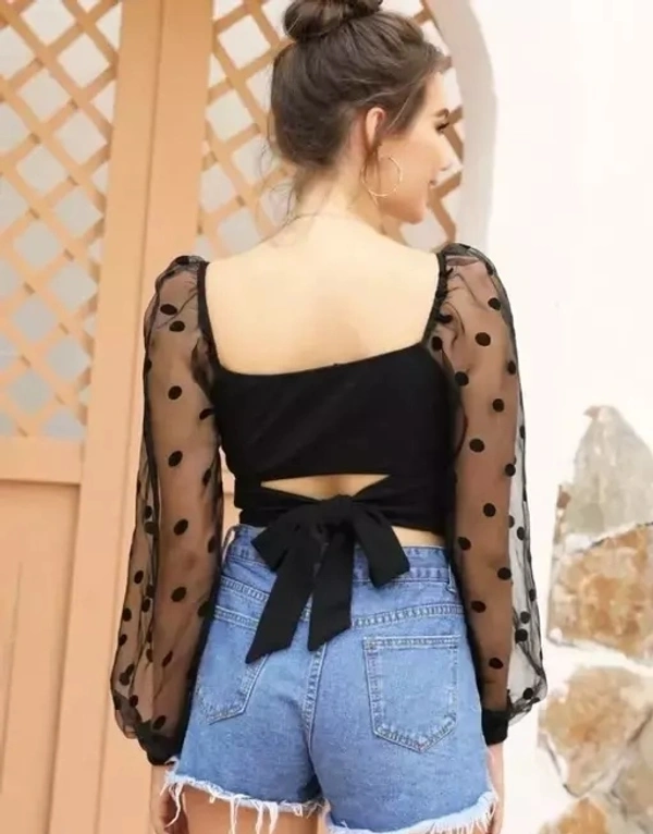 Black Crop Flock tops - XL