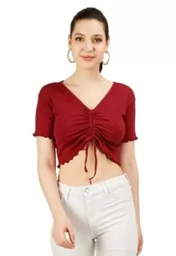 Women's Casual latest stylish Tie Tank Front Dori Crop Top For Summer - S