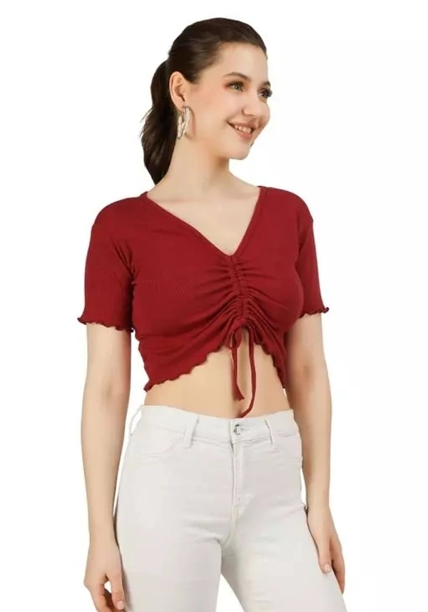 Women's Casual latest stylish Tie Tank Front Dori Crop Top For Summer - S