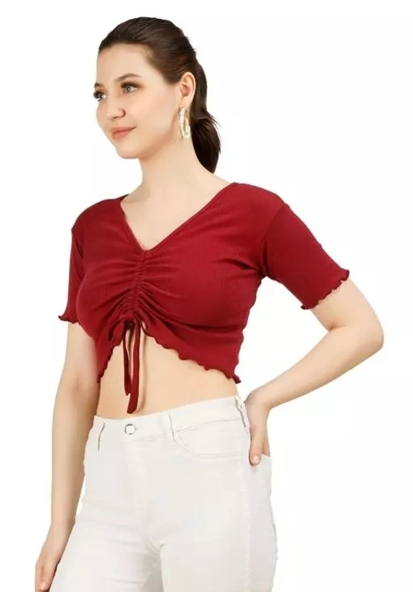 Women's Casual latest stylish Tie Tank Front Dori Crop Top For Summer - S