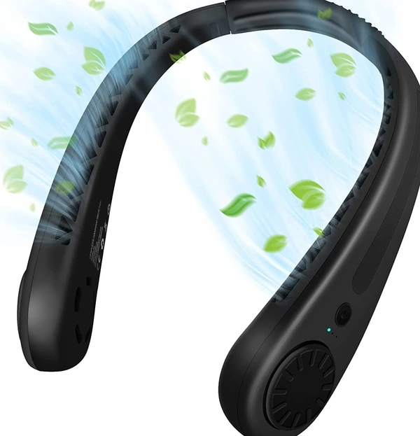Portable Neck Fan, Personal Mini USB Neck Fan 20Hrs Play 1600mah Rechargeable Handfree Neckband Hanging Fans