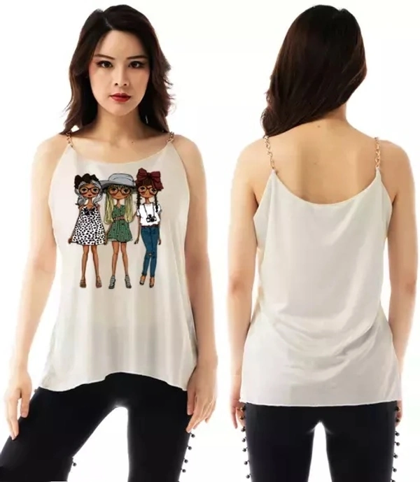 Women Stylish OffWhite Satin Top - L