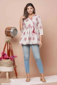 Shefab Women's Regular Top Latest Stylish Trending Top Wear (Pure Cotton) - M