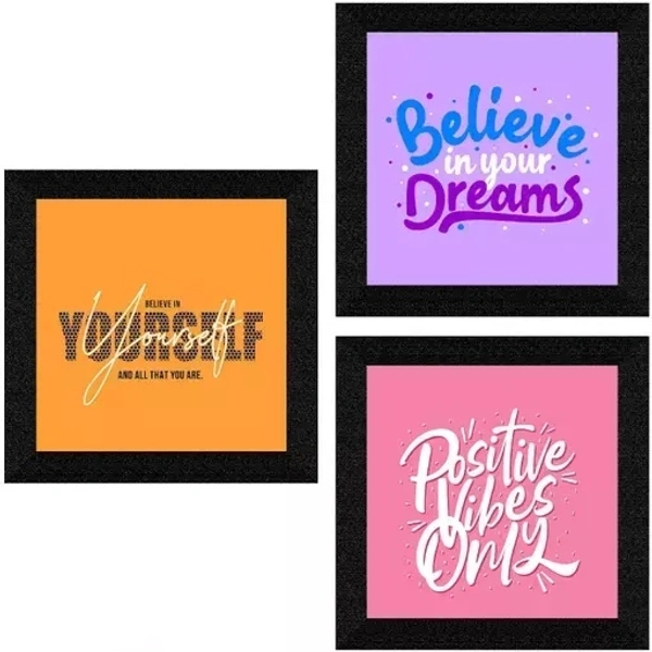 SAF Set of 3 motivational quotes UV Textured Sybthetic Frame Painting Home Decorative Gift Item 10 Inch X 30 Inch