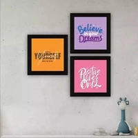 SAF Set of 3 motivational quotes UV Textured Sybthetic Frame Painting Home Decorative Gift Item 10 Inch X 30 Inch