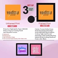SAF Set of 3 motivational quotes UV Textured Sybthetic Frame Painting Home Decorative Gift Item 10 Inch X 30 Inch