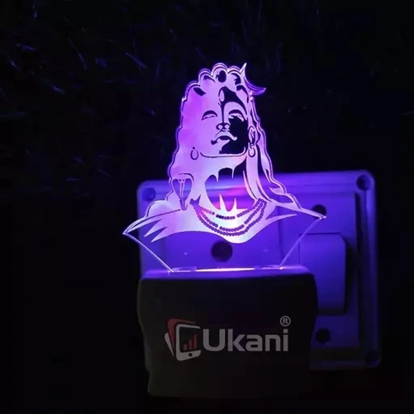 KATAK ADIYOGI SADGURU Acrylic 3D Optical Illusion Night Lamp, RGB 7 Colors Auto Colour Changing LED Plug and Play