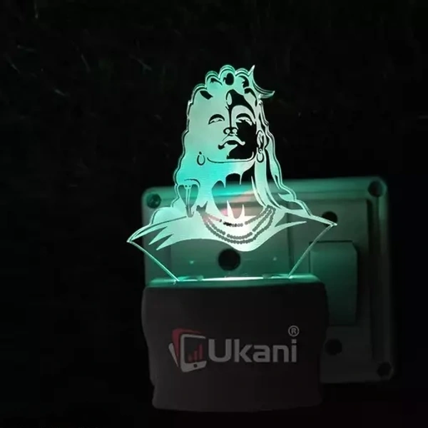 KATAK ADIYOGI SADGURU Acrylic 3D Optical Illusion Night Lamp, RGB 7 Colors Auto Colour Changing LED Plug and Play