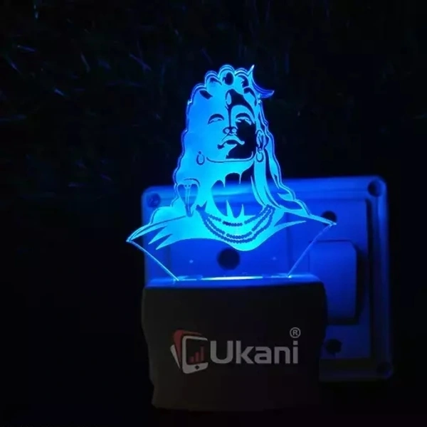 KATAK ADIYOGI SADGURU Acrylic 3D Optical Illusion Night Lamp, RGB 7 Colors Auto Colour Changing LED Plug and Play