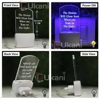 KATAK OM CHAKRA Acrylic 3D Optical Illusion Night Lamp, RGB 7 Colors Auto Colour Changing LED Plug and Play Night Light, Office Day Light, For Home and Office Use, Best for Gift, Multicolour - 7CM+3.5CM