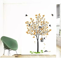 Orange Tree With Birds Cage And Nest