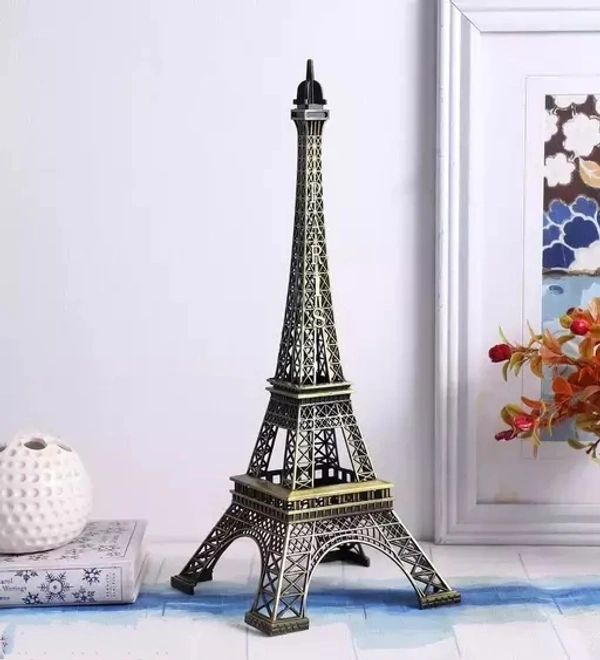 Grace Enterprises Eiffel Tower Paris Souvenir Metal Decorative Showpiece | Home and Office Decor | 18Cm