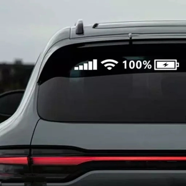 EliteAuto Car Windshield/rearshield Sticker WiFi battery Signal Power Mobile Phone Logo (UNIVERSAL FOR ALL CARS) ( Vinyl Sticker) (WHITE)