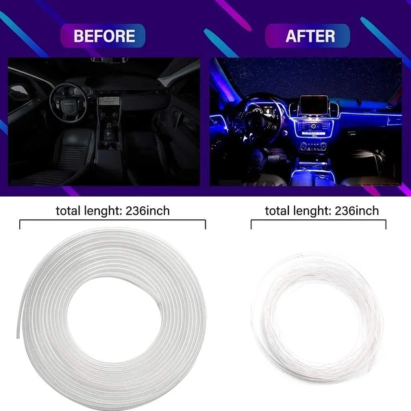 Interior Car LED Strip Lights with Wireless APP and Remote Control, RGB 5 in 1 Ambient Lighting Kits with 236 inches Fiber Optic, 16 Million Colors Car Neon Lights, Sync to Music