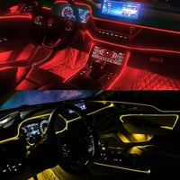 Interior Car LED Strip Lights with Wireless APP and Remote Control, RGB 5 in 1 Ambient Lighting Kits with 236 inches Fiber Optic, 16 Million Colors Car Neon Lights, Sync to Music