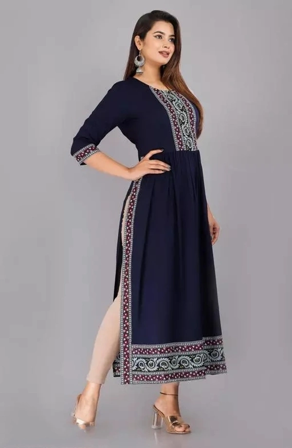Nayara cut kurti (NAVY BLUE) - XL