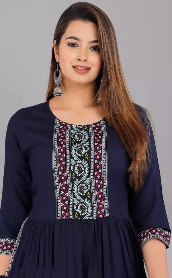 Nayara cut kurti (NAVY BLUE) - XL
