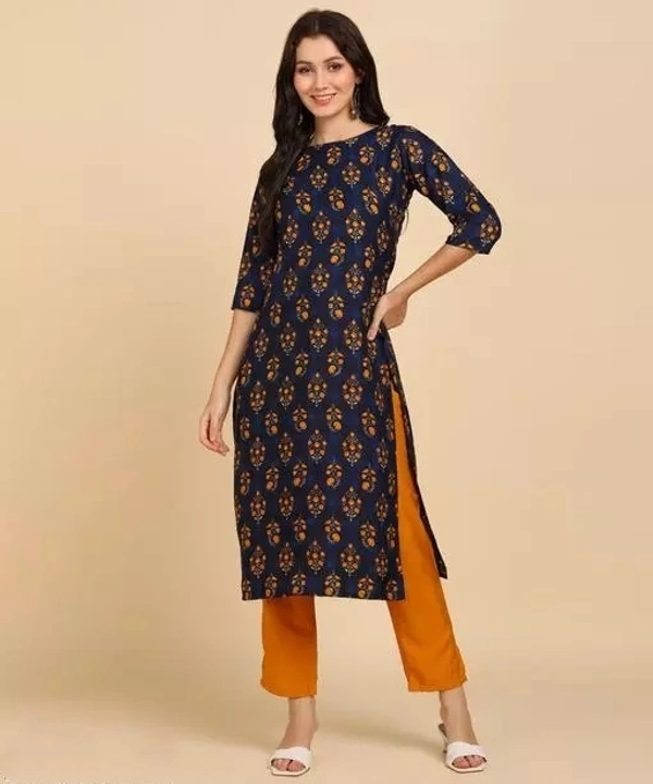 Women Kurta And Pant set Crepe - L