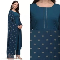 kurti anarkali kurtis for women with dupatta set in TEAL BLUE color anarkali kurta set for woman anarkali kurti with dupatta print gotta patti style DESIGN BY FAB GALAXY - XL