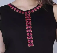 Rayon Straight Black Kurti For Women/Girls - XL