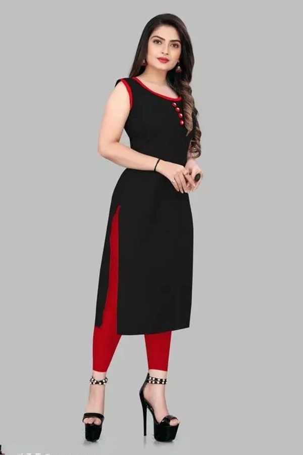 Lucy Fashion Solid Cotton Blend Sleevless Kurti For Women's And Girl's - S