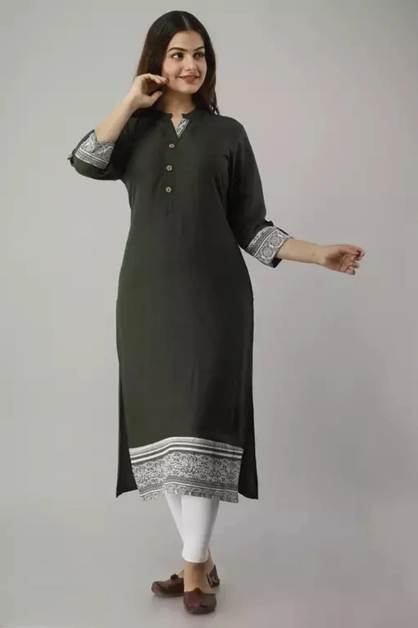 Women's Solid Rayon Kurti - XXXL