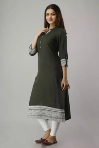 Women's Solid Rayon Kurti - XXXL