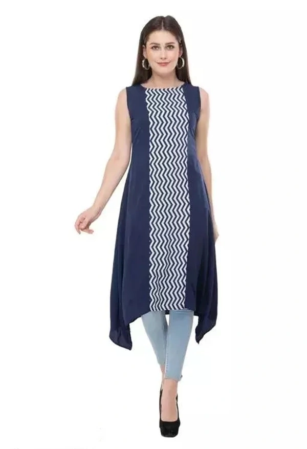 NAVY LONG STRIPE KURTI - M