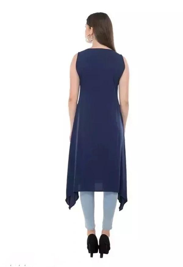NAVY LONG STRIPE KURTI - L