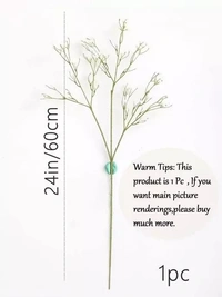 SATYAM KRAFT 3 Pcs Artificial Babys Breath Gypsophila Bouquets Flowers Sticks for Gifting, Home, Room, Office, Bedroom, Balcony, Living Room, Flowers For Decorations On Pooja, weddings, Car decor (Without Vase Pot) (Pack of 3, White)