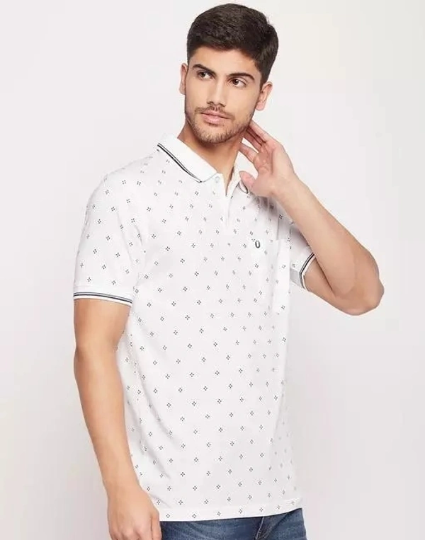 UNIBERRY Men's Cotton Half Sleeves Printed Polo Neck T-shirt - XXXL