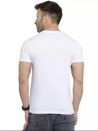 Cotton Blend White Short Sleeves Printed Tshirts - XXL