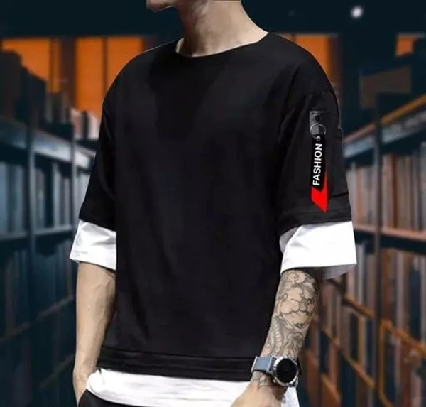 The FashionPlus Pretty Retro Men Tshirts Trendy fashionable-men-tshirt "Rich Look" Partywear Best Designer Mens Round Neck Full Sleeve T Shirts Low Price Best Quality High Demand Best Selling Mens T SHIR - S