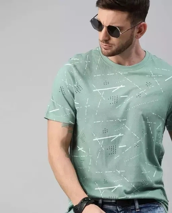 Cotton Multicolor Short Sleeves Printed Tshirts - XL
